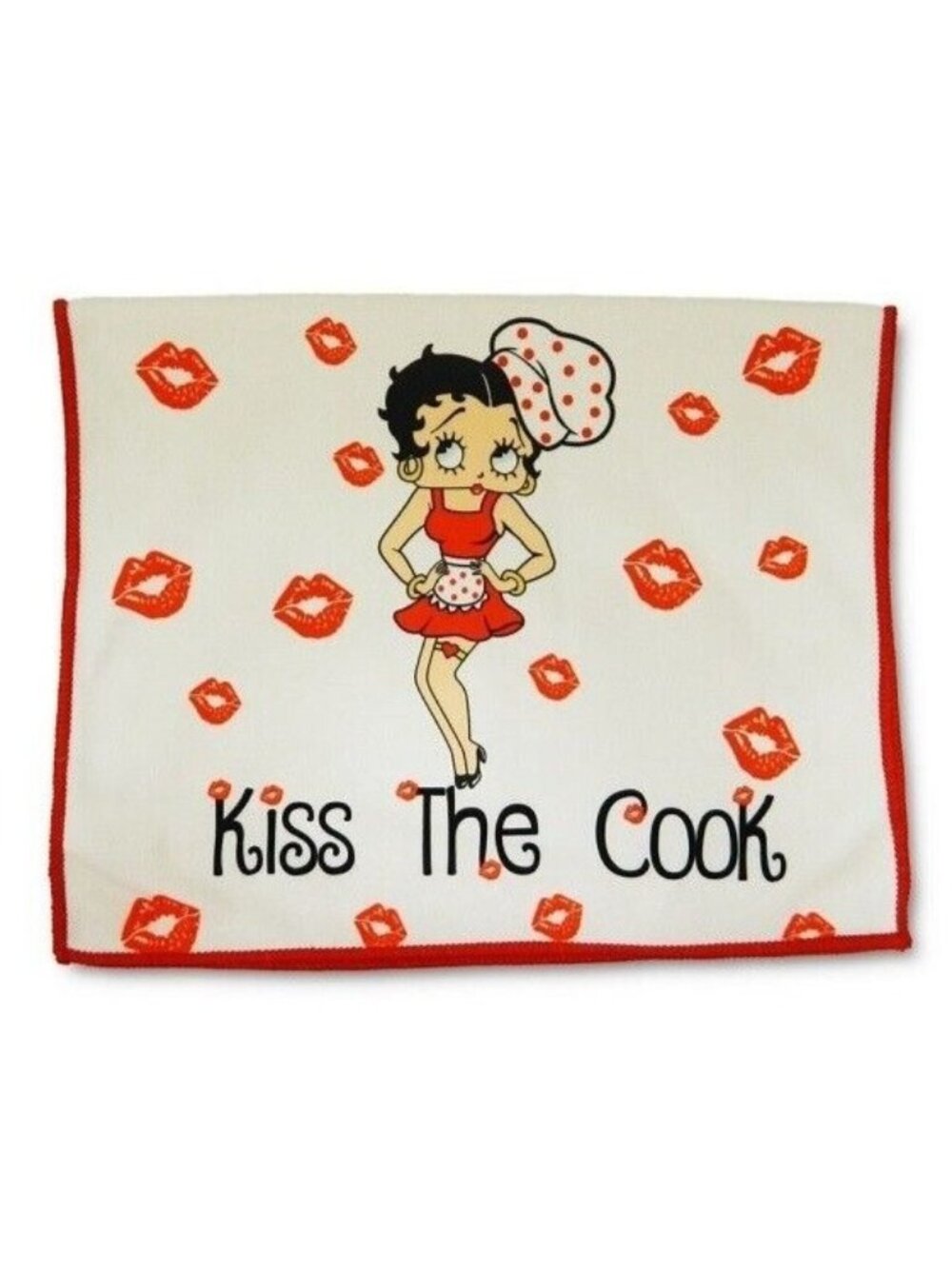 New Kiss the Cook Betty Boop 24" Kitchen Dish Cooking Towel Kisses Sassy Cartoon